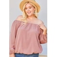 thumbnail image 1 of Off Shoulder Long Bubble Sleeve Plaid Top - 3XL, 1 of 7
