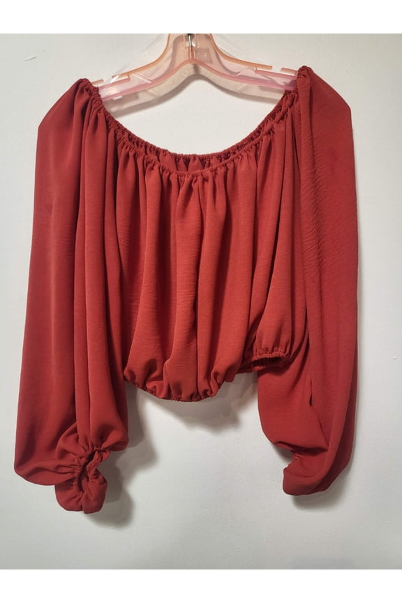 Off-Shoulder Long Sleeve Blouse