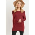thumbnail image 1 of Off Shoulder Long Sleeve Maternity Solid Knit Tunic Top, 1 of 3