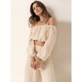 thumbnail image 1 of Off Shoulder Long Sleeve Top and Pants Set, 1 of 14