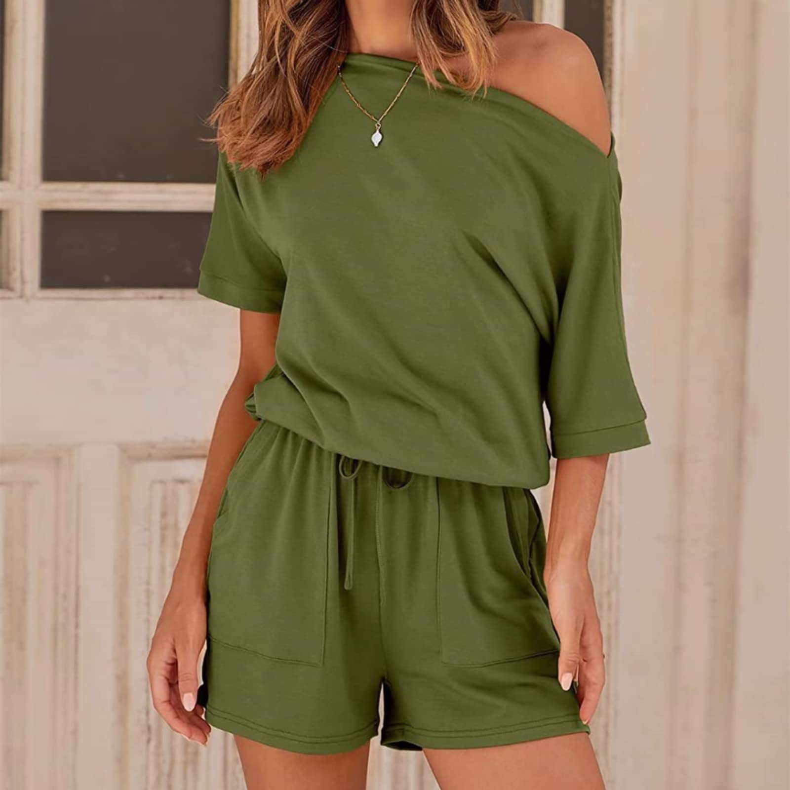 Brand New AMERI OFF SHOULDER LACE LIKE ROMPERS