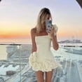thumbnail image 1 of Off-Shoulder Ruffled Dress (XL, White), 1 of 6