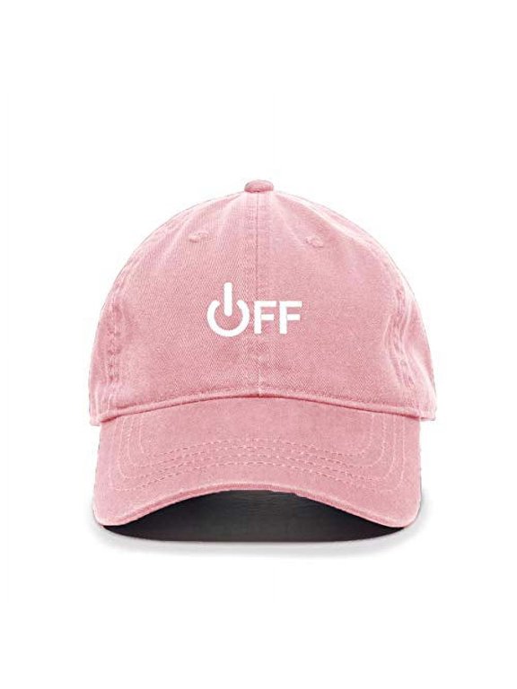 Off Sign Baseball Cap Embroidered Cotton Adjustable Dad Hat Light Pink