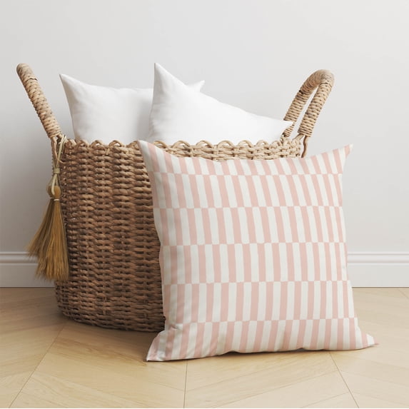 Off Stripe Pink Throw Pillow