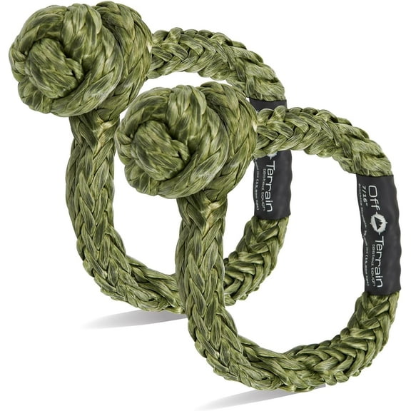 Off Terrain 3/8" Synthetic Soft Shackle for Offroad and Recovery, Set of 2 - 31,000 Lbs Minimum Breaking Strength