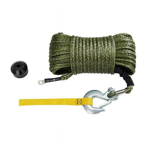 Off Terrain 3/8 x 95 Synthetic Winch Rope Kit with Hook and Stopper - Rated 18,720 lb