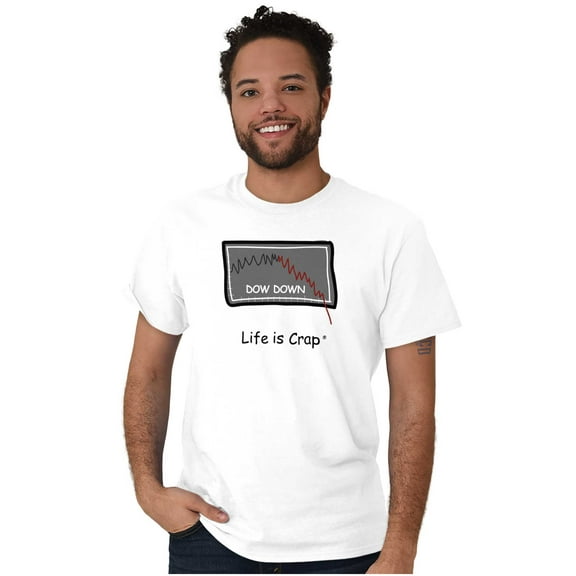 Off The Charts Dow Down Stocks Men's Graphic T Shirt Tees Brisco Brands L