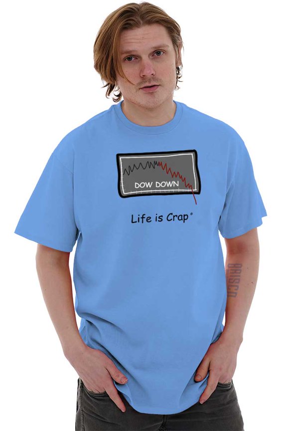 Off The Charts Dow Down Stocks Plus Size Crewneck Graphic Tee Shirt Brisco Brands 2X