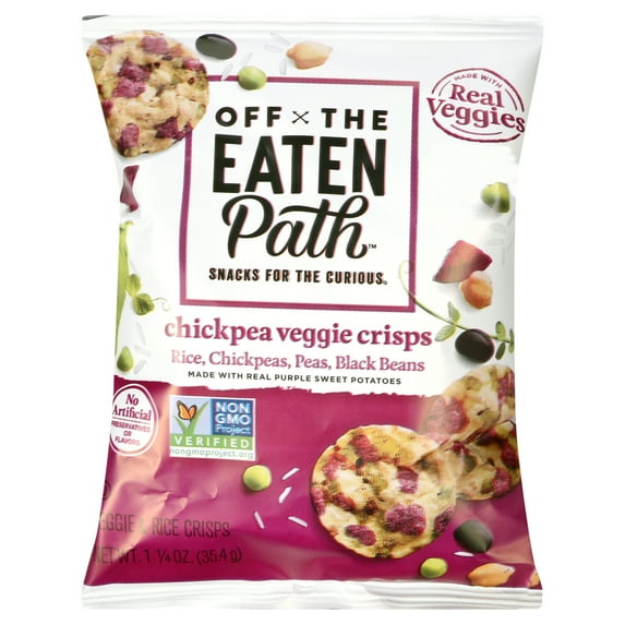 Off The Eaten Path Chickpea Veggie Crisps Snack Chips, 1.25 oz Bags, 16 Count Multipack