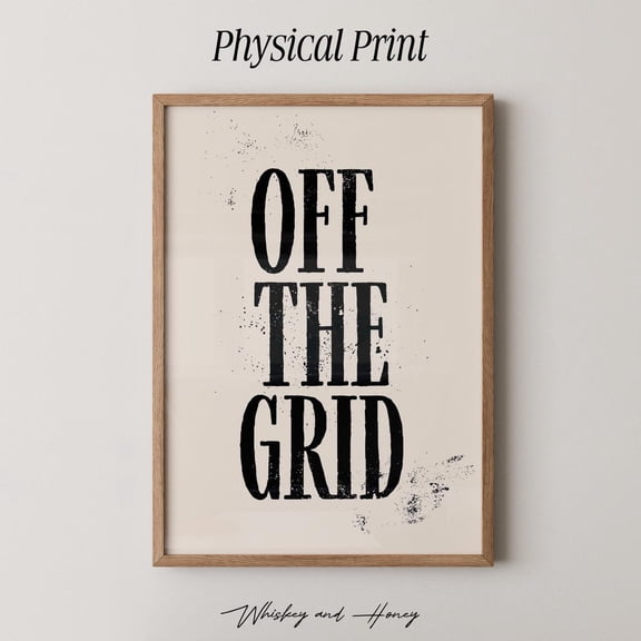 Off The Grid Cabin Wall Art Wilderness Typography Decor