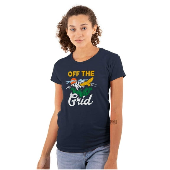 Off The Grid Camping Relax Nature Womens Slim Fit Graphic Tee Brisco Brands S