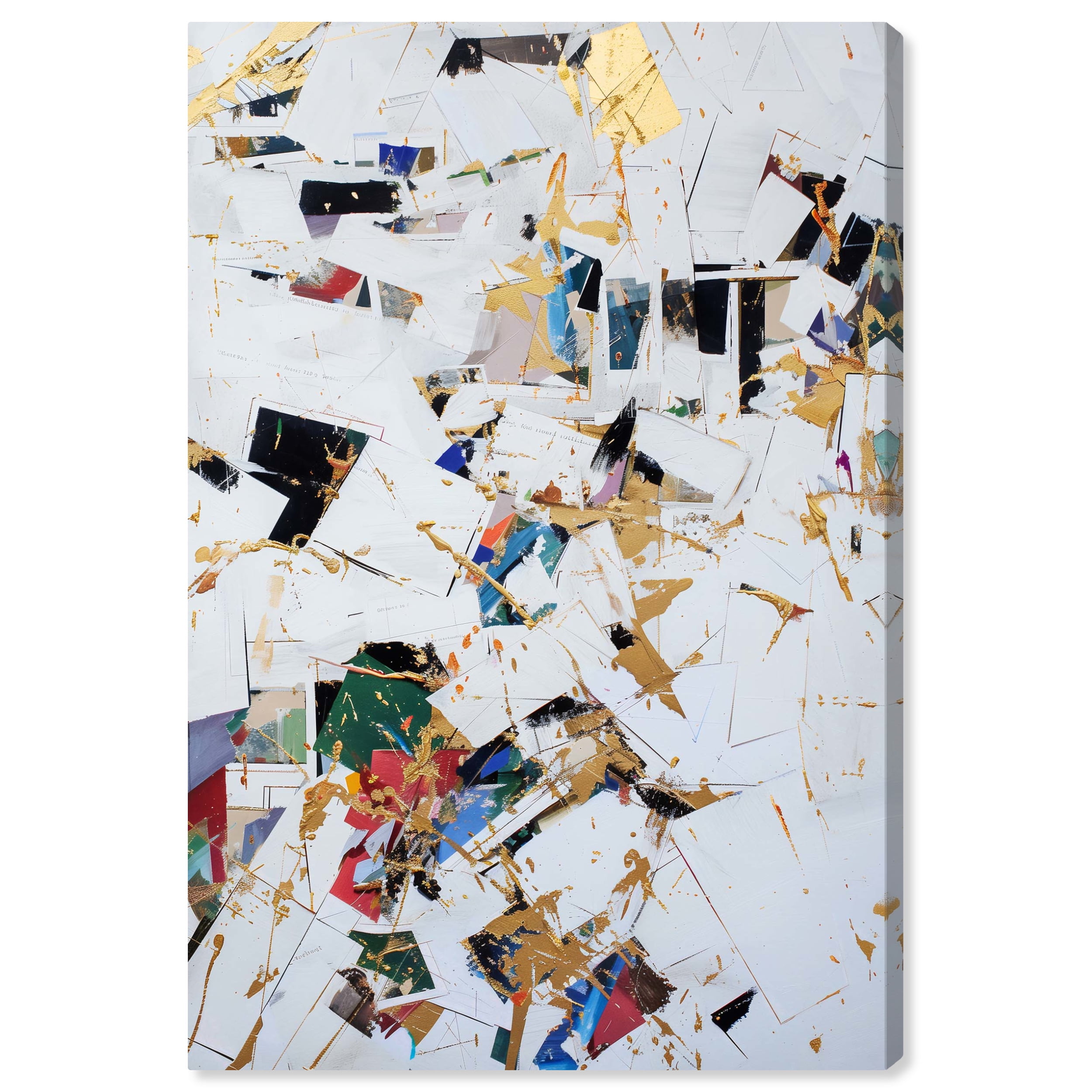 Off The Record Abstract Collage Style Canvas Wall Art, 10" x 15"