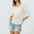 thumbnail image 1 of Off The Shoulder Loose Knit Summer Sweater for Women Beach Vacation Clothes for Women Trendy 2026 White L, 1 of 5