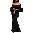 thumbnail image 1 of Off The Shoulder Mermaid Prom Dress Pleated Backless Evening Formal Ball Gown, 1 of 8