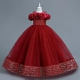thumbnail image 1 of Off The Shoulder Sequin Tulle Prom Dress for Flower Girls A-line Puffy Princess Dresses Full Length Pageant Gowns Big Save 2025, 1 of 5