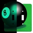 thumbnail image 1 of Off The Wall Plates - 8 Ball Pool Billiards Glow in the Dark Decorative Acrylic Cover Double Light Switch Wallplate, 1 of 5