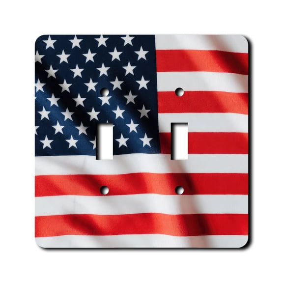 Off The Wall Plates - American Flag - Double Gang Light Switch