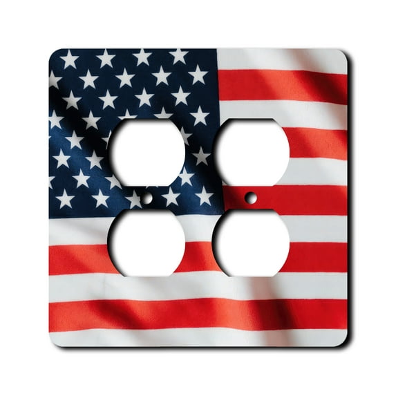 Off The Wall Plates - American Flag - Double Gang Outlet