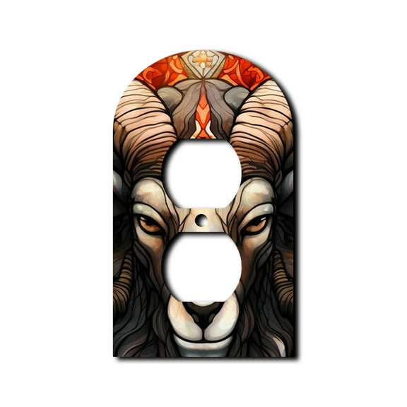 Off The Wall Plates - Aries Zodiac Classic Decorative Acrylic Cover Single Outlet Wallplate