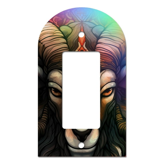 Off The Wall Plates - Aries Zodiac Holographic Decorative Acrylic Cover Single Paddle Rocker Wallplate