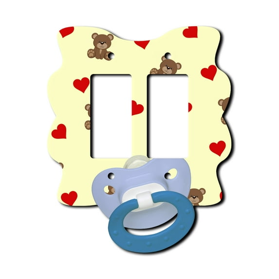 Off The Wall Plates - Baby Room Pacifier - Double Gang Paddle Rocker