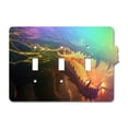 thumbnail image 1 of Off The Wall Plates - Black Fire Dragon Holographic Decorative Acrylic Cover Triple Light Switch Wallplate, 1 of 1
