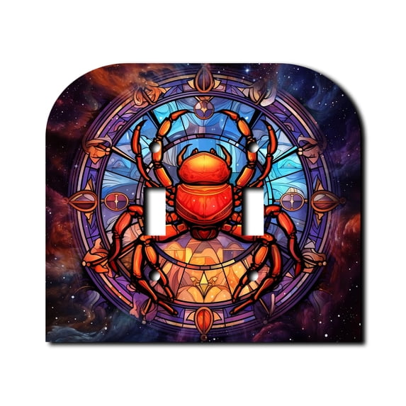 Off The Wall Plates - Cancer Zodiac Classic Decorative Acrylic Cover Double Light Switch Wallplate