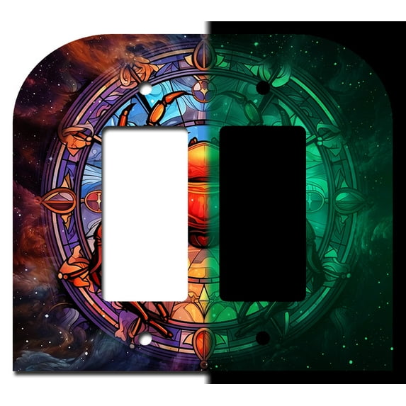 Off The Wall Plates - Cancer Zodiac Glow in the Dark Decorative Acrylic Cover Double Paddle Rocker Wallplate