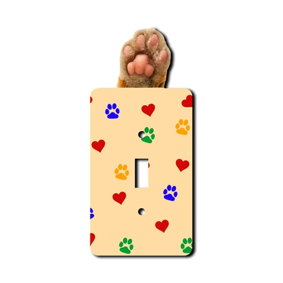 Off The Wall Plates - Cat Paw Kitty - Single Gang Light Switch