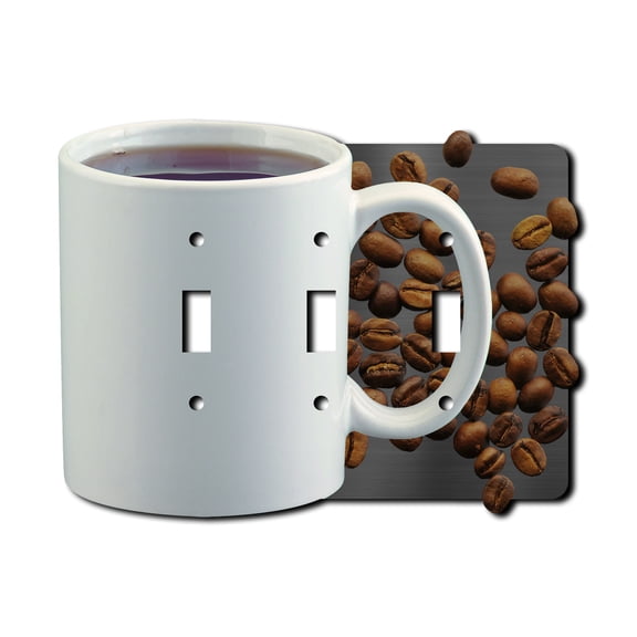 Off The Wall Plates - Coffee Cup - Triple Gang Light Switch