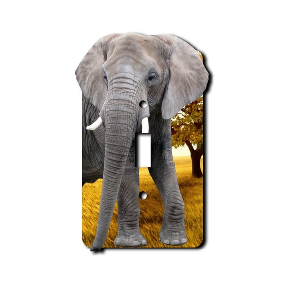 Off The Wall Plates - Elephant Nature - Single Gang Light Switch
