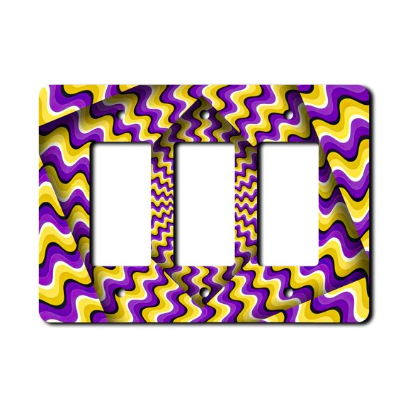 Off The Wall Plates - Funky Optical Illusion - Triple Gang Paddle Rocker