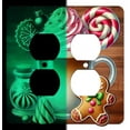 thumbnail image 1 of Off The Wall Plates - Gingerbread Man Latte Glow in the Dark Decorative Acrylic Cover Double Outlet Wallplate, 1 of 5