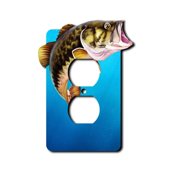 Off The Wall Plates - Jumping Bass Fishing - Single Gang Outlet