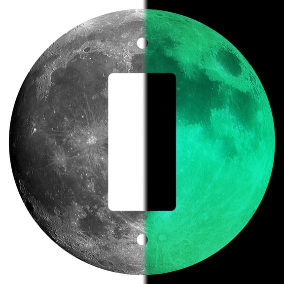 Off The Wall Plates - Moon Solar System Glow in the Dark Decorative Acrylic Cover Single Paddle Rocker Wallplate