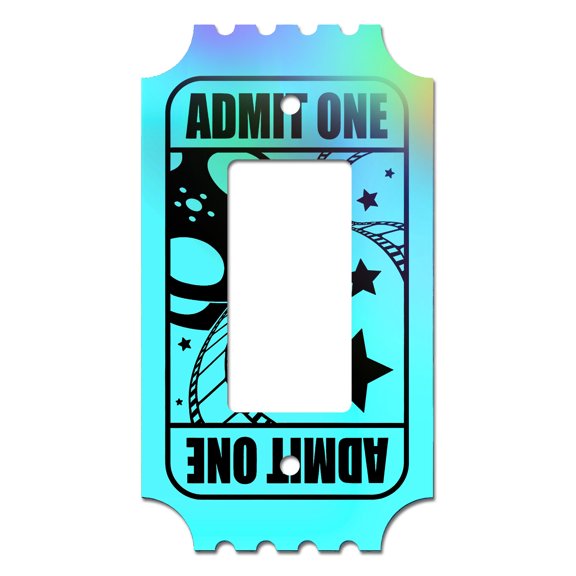 Off The Wall Plates - Movie Ticket Holographic Decorative Acrylic Cover Single Paddle Rocker Wallplate