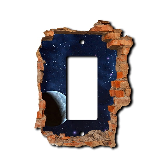 Off The Wall Plates - Night Sky Hole in Wall - Single Gang Paddle Rocker