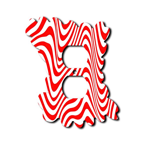 Off The Wall Plates - Red Squigley Lines - Single Gang Outlet