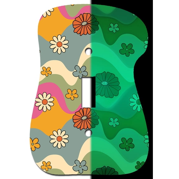 Off The Wall Plates - Retro Style 3 Glow in the Dark Decorative Acrylic Cover Single Light Switch Wallplate
