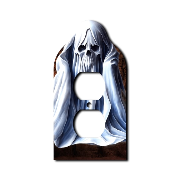 Off The Wall Plates - Spooky Ghost Classic Decorative Acrylic Cover Single Outlet Wallplate