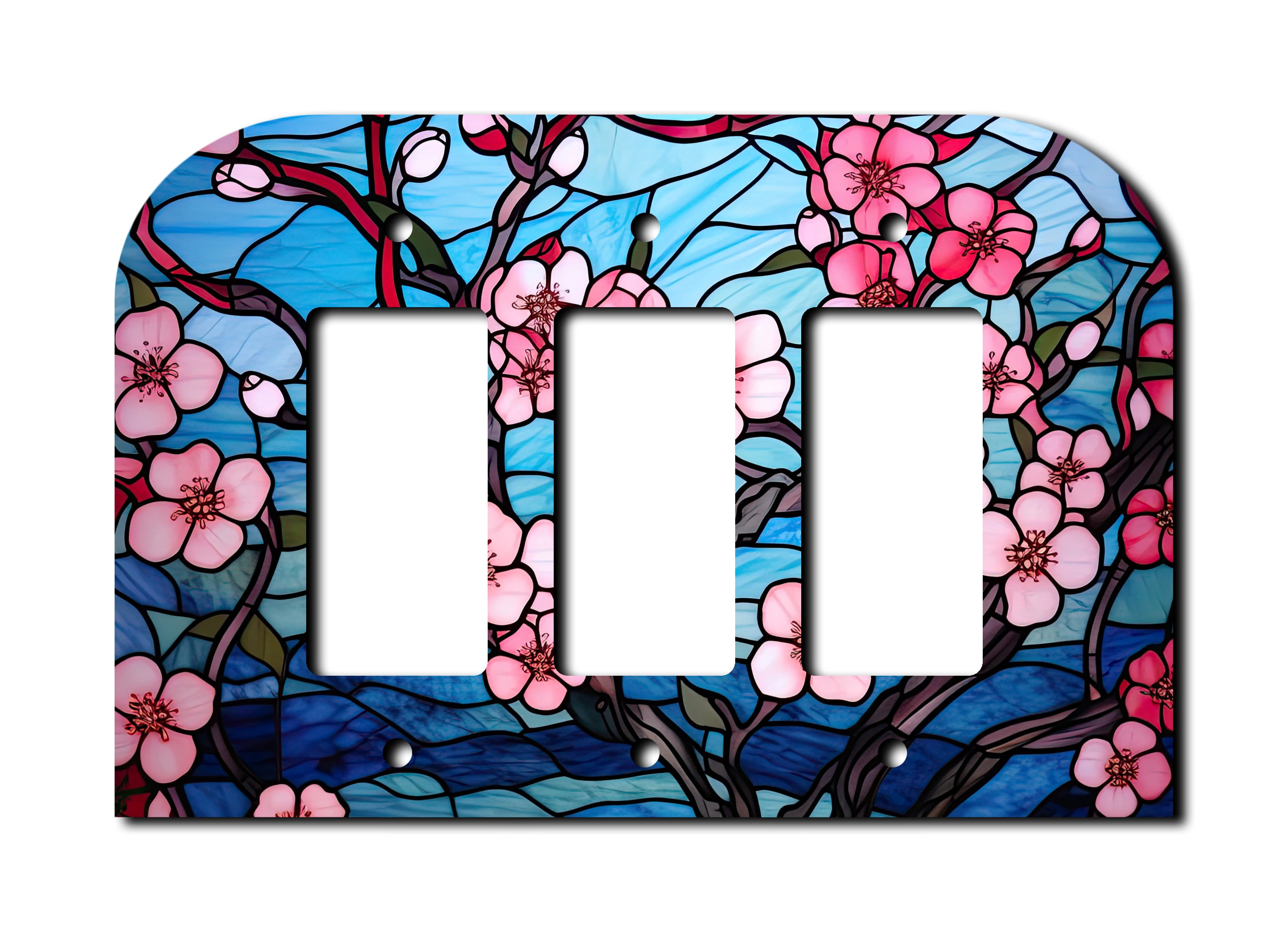 Off The Wall Plates - Stained Glass Look Cherry Blossom Classic ...