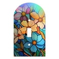 thumbnail image 1 of Off The Wall Plates - Stained Glass Look Cosmos Flowers Holographic Decorative Acrylic Cover Single Light Switch Wallplate, 1 of 5
