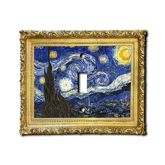 Off The Wall Plates - Starry Night Painting - Single Gang Light Switch