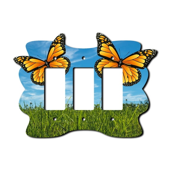 Off The Wall Plates - Summer Butterfly - Triple Gang Paddle Rocker