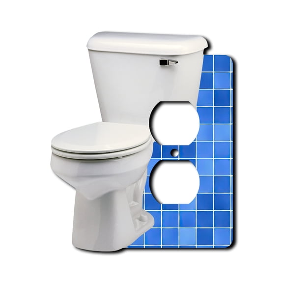 Off The Wall Plates - Toilet Bowl Bathroom - Single Gang Outlet