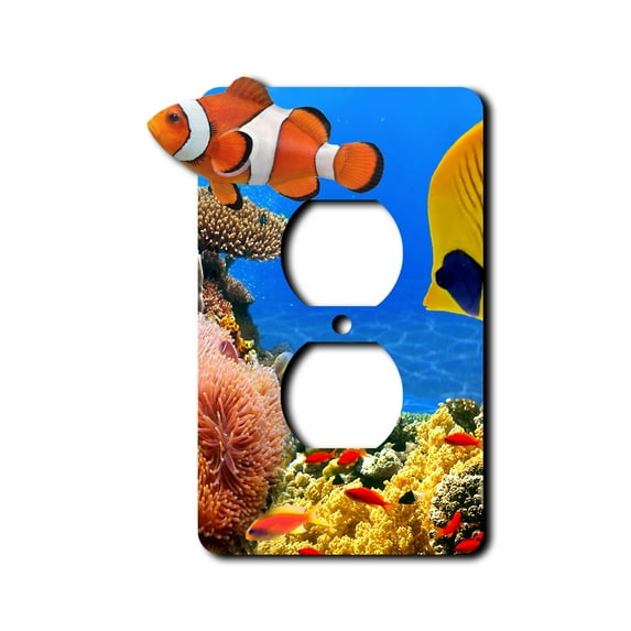 Off The Wall Plates - Tropical Clown Fish - Single Gang Outlet
