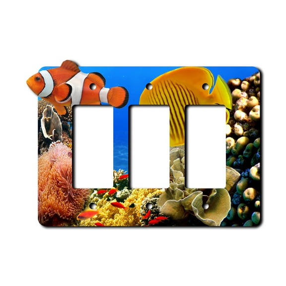 Off The Wall Plates - Tropical Clown Fish - Triple Gang Paddle Rocker