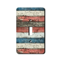 Off The Wall Plates - USA Weathered Wood Look Classic Decorative Acrylic Cover Single Light Switch Wallplate