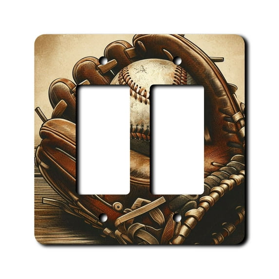 Off The Wall Plates - Vintage Baseball Classic Decorative Acrylic Cover Double Paddle Rocker Wallplate
