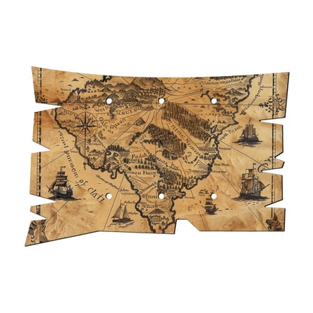 Off The Wall Plates - Vintage Pirate Map Classic Decorative Acrylic Cover Triple Blank Wallplate